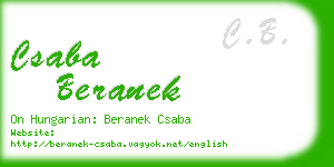 csaba beranek business card